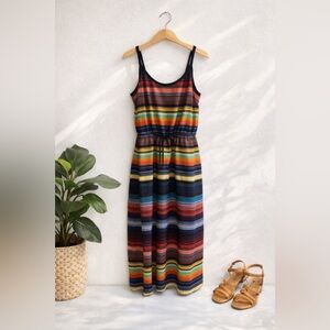 Athleta Multicolor Striped Sleeveless Midi Dress Size Small